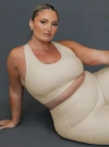 Princess Polly Active Turbo Activewear Rib Top In Latte