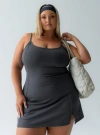 PRINCESS POLLY ACTIVE AMBITION ACTIVEWEAR MINI DRESS GREY CURVE