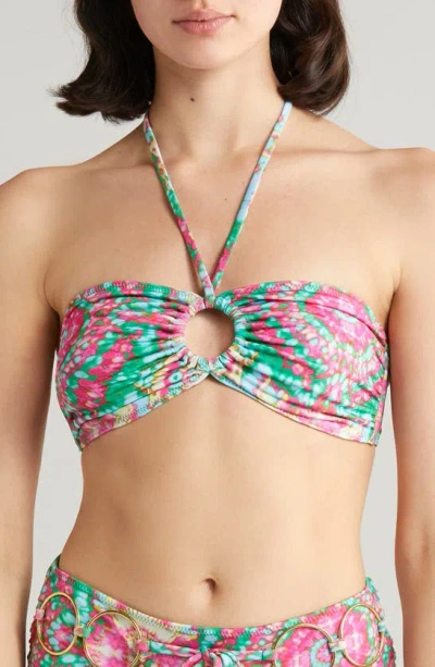 Ramy Brook Palais Elmar Halter Bikini Top In Palm Green Multi Palais Print