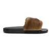 GIVENCHY GIVENCHY BROWN MINK FUR SLIDES