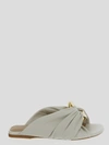 Jw Anderson White Chain Twist Leather Sandals In Offwhitegold