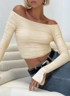 Princess Polly Lower Impact Moreno Off The Shoulder Top In Peach