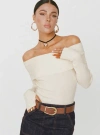 Princess Polly Lower Impact Morley Off Shoulder Sweater In Cream