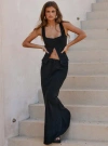 Princess Polly Lower Impact Mercer Linen Blend Maxi Skirt In Black