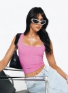 Princess Polly Soft Fit Zoe Top In Hot Pink
