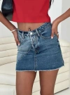 Pp Dnm Jellicoe Spliced Denim Skirt In Multi Wash