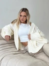 Princess Polly Abner Cable Cardigan In Cream