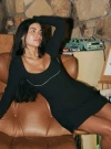 Princess Polly Lunara Long Sleeve Mini Dress In Black