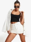 Princess Polly Katlynne Denim Mini Skort In White