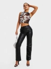 PRINCESS POLLY ZYAIRE MID RISE FAUX LEATHER PANTS