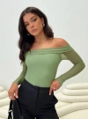 PRINCESS POLLY LOWER IMPACT DOZA OFF THE SHOULDER BODYSUIT