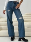 Pp Dnm Beetle Ripped Jeans In Mid Wash