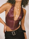 Princess Polly Palladia Pu Jordy Corset In Burgundy