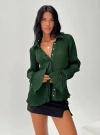 Princess Polly Ravil Button-up Shirt In Green