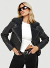 Princess Polly Miemie Aviator Jacket In Slate