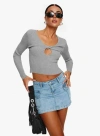 Princess Polly Zakai Cargo Denim Mini Skirt In Ice Blue