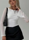 Princess Polly Lower Impact Lukea Long Sleeve Bodysuit In White