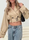 PRINCESS POLLY WOODSON CROPPED TRENCH COAT