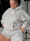 Princess Polly Dream Fleece Princess Polly Hooded Sweatshirt Puff Text In Grey