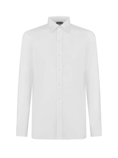 Tom Ford Long Sleeve Cotton Shirt In White