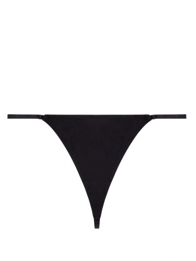 Diesel Thong With Metal Oval D Plaque In Black