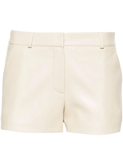 The Frankie Shop Beige Kate Faux-leather Shorts In Neutrals