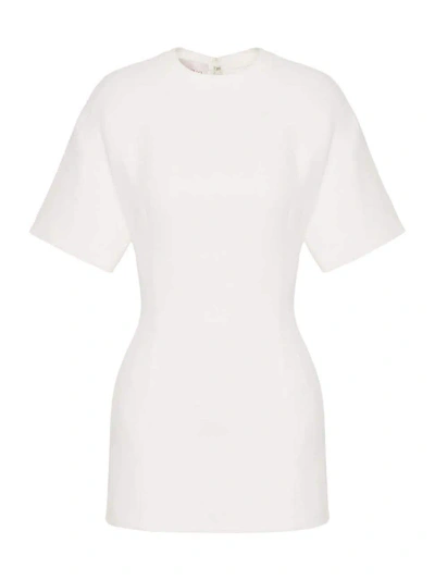Valentino Structured Mini Dress In Off-white