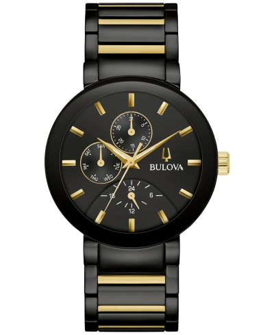 Bulova Men's Chronograph Modern Futuro Two-tone Stainless Steel Bracelet Watch 40mm In Black