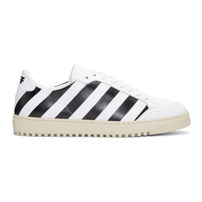Off-white White & Black Diagonal Spray Sneakers In 0110 White Black ...