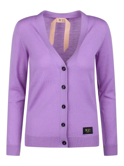 N°21 N.21 V-neck Cardigan In Purple