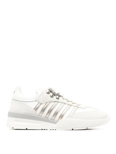 Dsquared2 Metallic-stripe Low-top Sneakers In White