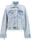 Agolde Martika Frayed Oversize Denim Jacket In Blue