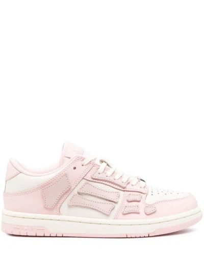 Amiri Pink And White Leather Chunky Skel Sneakers