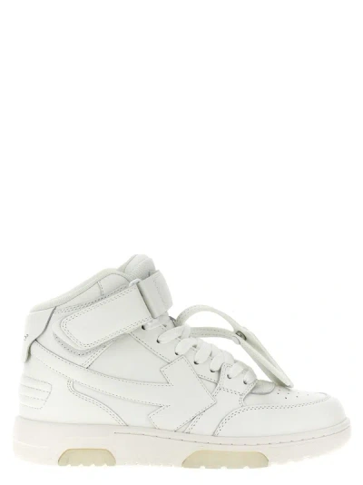 Off-white Out Of Office Mid Top Lea Trainers In Blanco