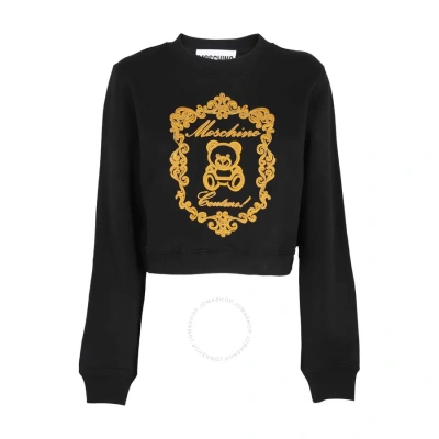 Moschino Woman Sweatshirt Black Size 8 Cotton