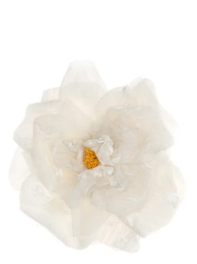 Dolce & Gabbana Flower Brooch Jewelry In White