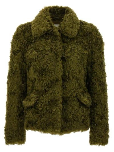Dries Van Noten Vettys Fur In Green