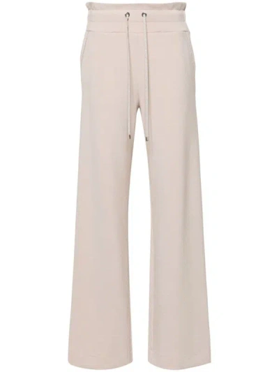 D.exterior High-waist Track Trousers In Beige