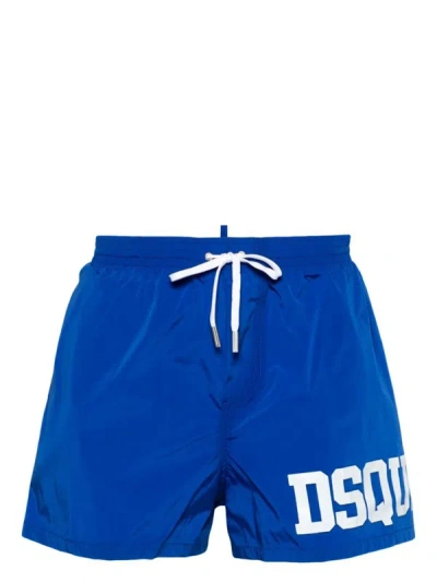 Dsquared2 Swimsuit With Logo In Blue