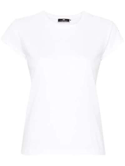 Elisabetta Franchi Logo Detail T-shirt In White