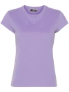 Elisabetta Franchi Embroidered-logo Cotton T-shirt In Viola