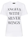 Elisabetta Franchi Slogan-print Cotton T-shirt In White