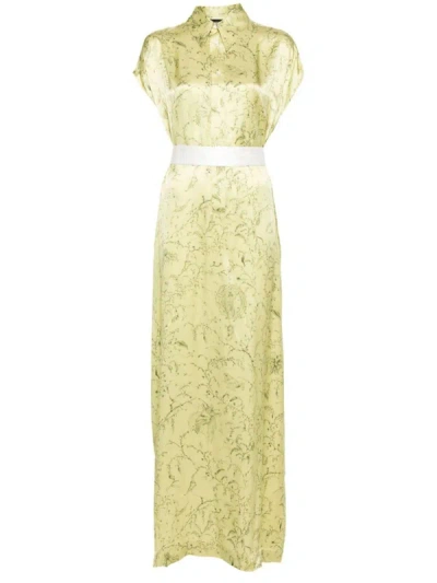 Fabiana Filippi Graphic-print Silk Maxi Dress In Verde