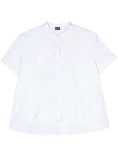 Fay Layered-detail Poplin Shirt In White