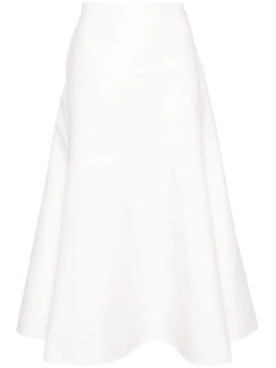Jil Sander Asymmetric Skirt In White