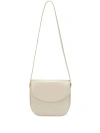 Jil Sander Coin Medium Leather Crossbody Bag In Beige