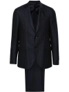 Lardini Pinstriped Single-breasted Suit In Blue