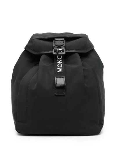 Moncler Logo-plaque Backpack In Black