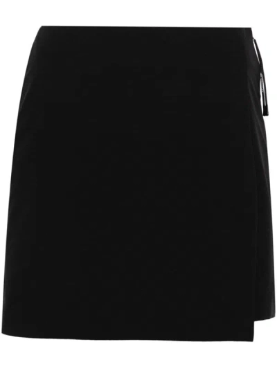 Moncler High-waisted Layered-effect Shorts In Black