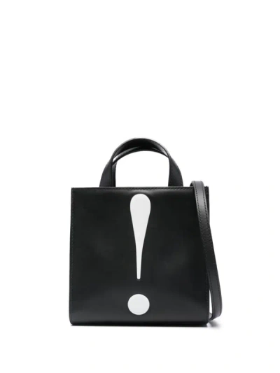 Moschino Exclamation Point Tote Bag In Black